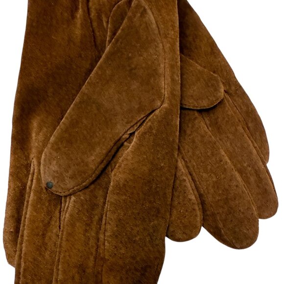 GRANDOE Brown Suede Gloves Womens Medium Genuine Leather - Picture 6 of 11